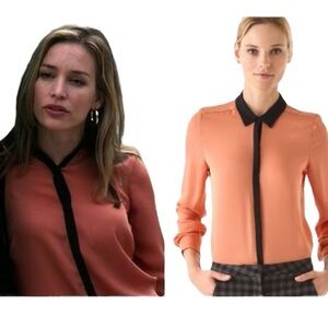 A.L.C. Gillian Silk Button Down Top Contemporary Modern Minimalist